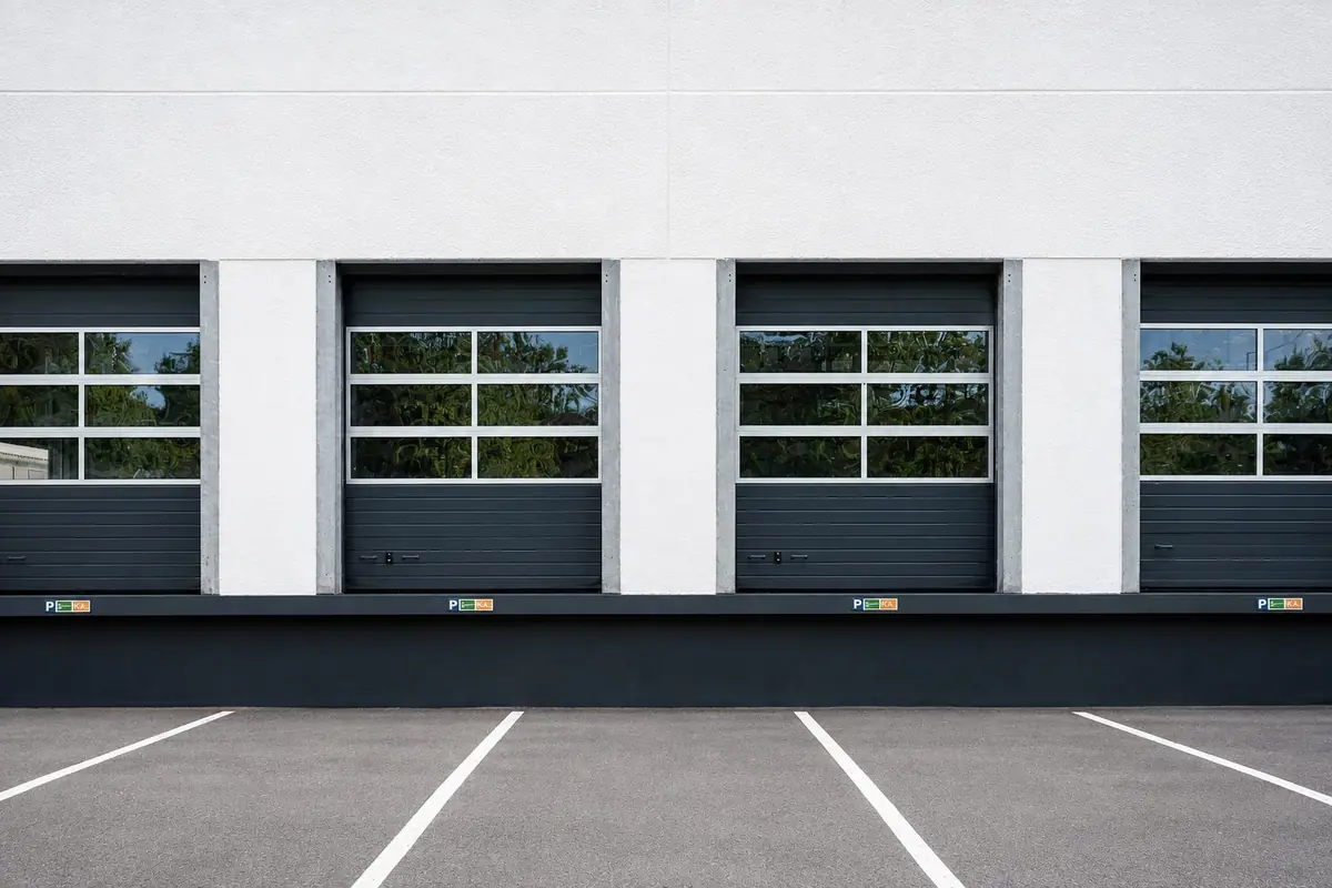 Bielefeld: unit facade and sectional doors.
