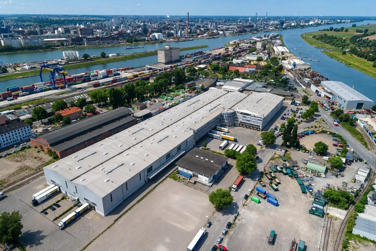 Mannheim: logistics asset on the Rhine harbour, Mannheim, Germany.
